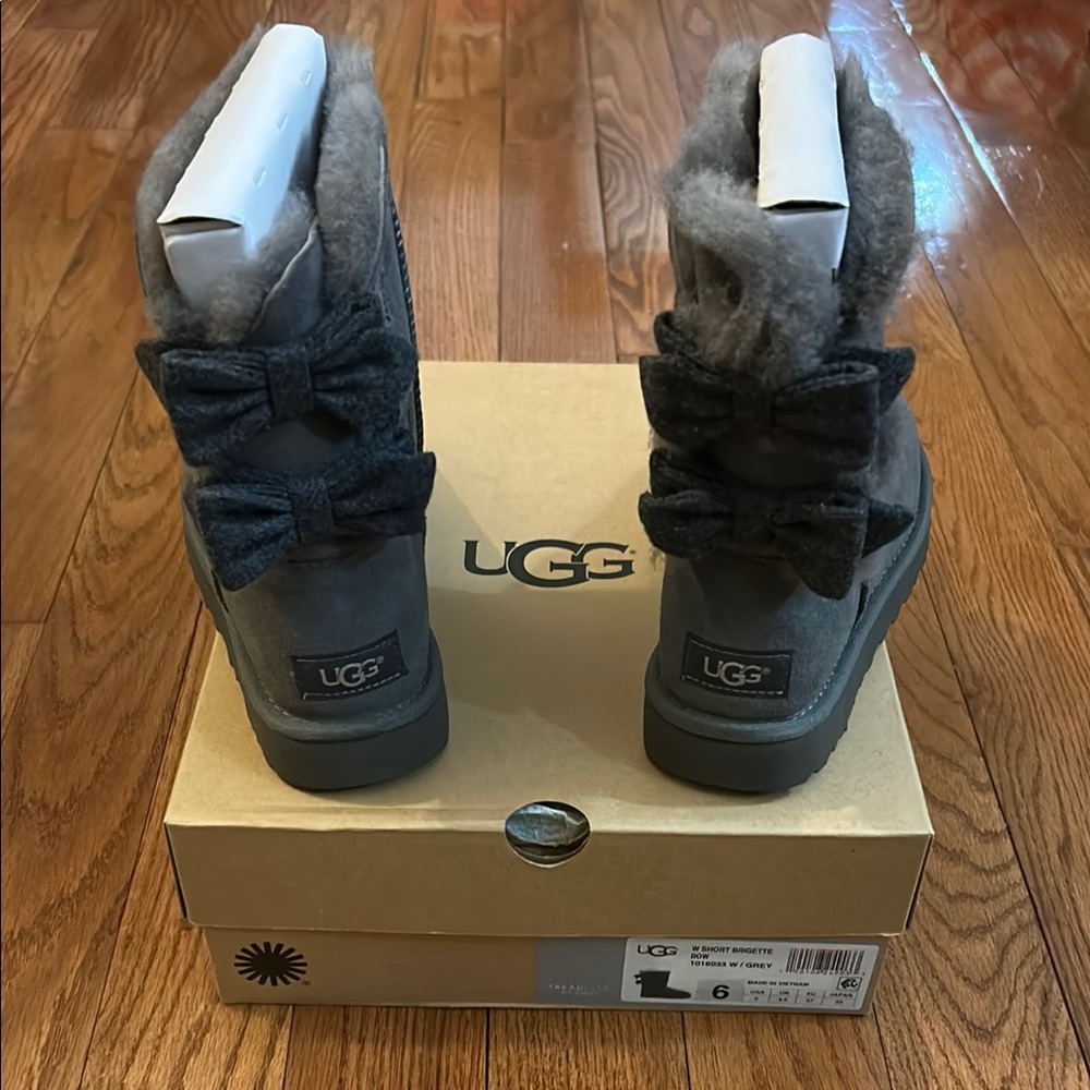 UGG Gray Bow Boots